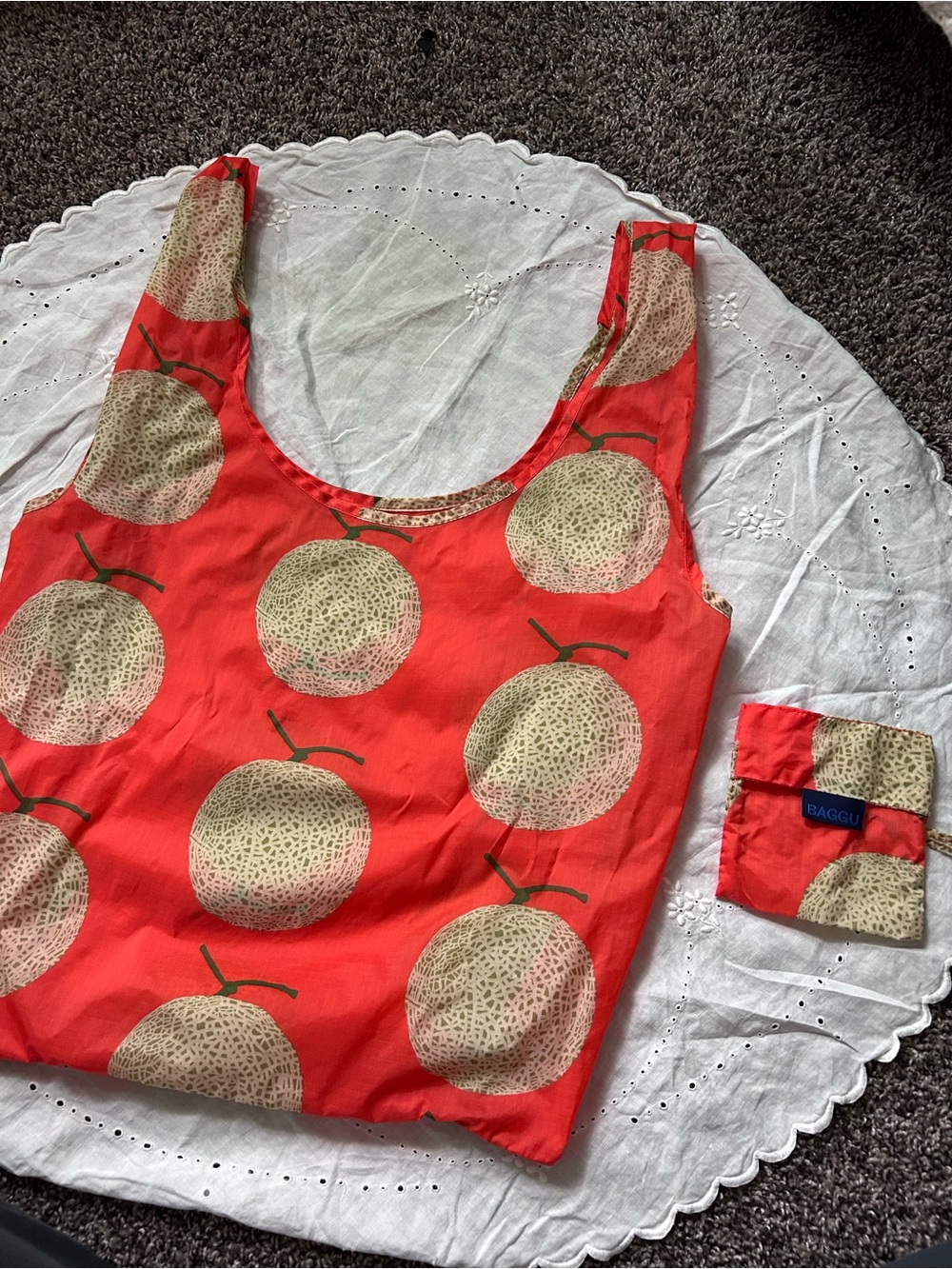 USED BAGGU yubari print standard tote